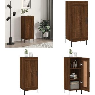 vidaXL Credenza Rovere Marrone 34,5x34x90 cm in Legno Multistrato - Credenza marrone - Credenza in legno multistrato