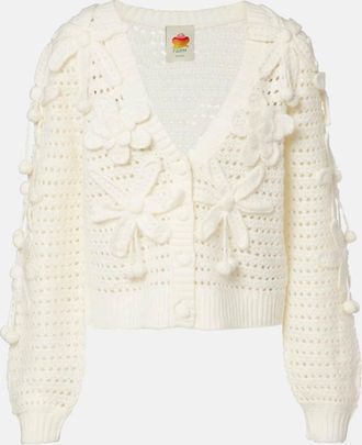 Farm Rio Crochet Flowers open-knit cardigan