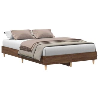 Berkfield Home Bed Frame No Mattress Brown Oak 120x190 cm Small Double Wood