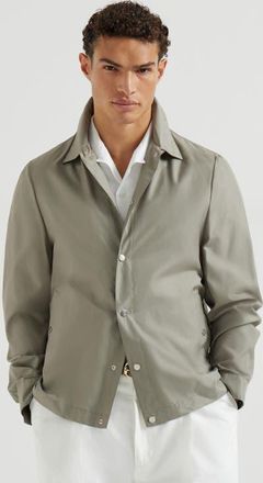 Brunello Cucinelli Silk outerwear jacket in Khaki at Nordstrom, Size 60 It