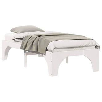 Berkfield Home Stylish Floor Bed Frame with Storage White 80 x 200 cm Solid pine wood