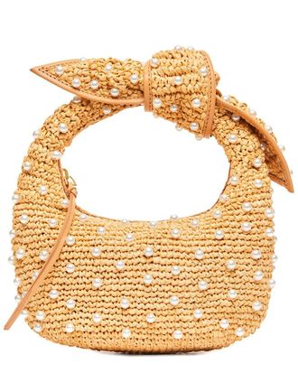 Poolside The Josie Knot Bag Pearl Raffia Hobo Bag