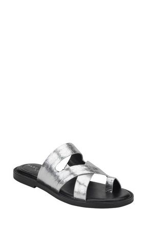 Marc Fisher Genella Slide Sandal in Metallic Silver at Nordstrom, Size 6.5