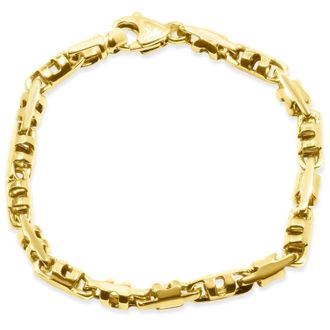 Pompeii3 Mens Link 14k Gold (34gram) or Platinum (55gram) 6mm Bracelet 9