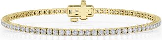 Grown Brilliance 3 Carat Round Lab Grown Diamond Tennis Bracelet in 14K Yellow Gold, Size 7 Inches, F Color, VS2 Clarity