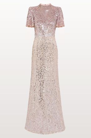 Jenny Packham Jourdain Sequin-Embellished Gown in Sugar at Nordstrom, Size 12 Uk