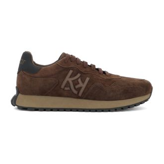 Kazar Schoenen, Heren, Bruin, 44 EU, Su&egrave;de, Kazar Bruine herensneakers van su&egrave;de met monogramontwerp