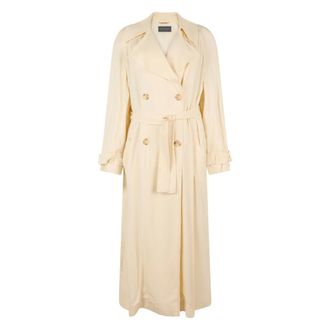 Alberta Ferretti Alberta Ferretti, Trench Coats, female, Beige, Size: 2XS Long Double-Breasted Trench