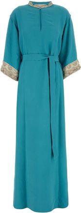 Valentino Garavani Turquoise Crepe Long Dress
