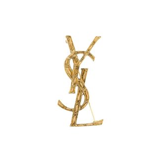 Saint Laurent Accessoires, Dames, Geel, ONE Size, Cassandre Krokodil Broche