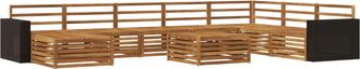 vidaXL Conjunto De Sof&aacute;s De Exterior 9 Uds. Natural Vidaxl