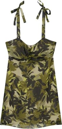 A|X Armani Exchange Short Ruffle and Crinkle Print Dress - Dames - Korte kleedjes - Veelkleurig - S - Kleedjes