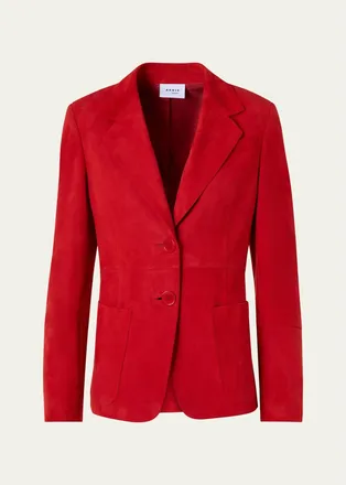 Akris Suede Single-Breasted Blazer