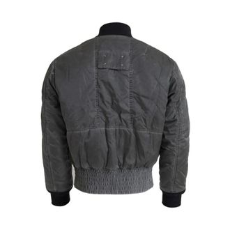 Maison Margiela Bomber Jackets, male, Gray, Size: S Cropped Bomber Jacket