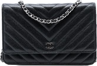 Chanel Borsa a tracolla CC con motivo chevron 2019 - Nero
