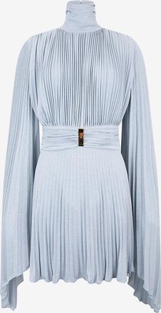 Elisabetta Franchi Plissiertes Lurex-Jersey-Minikleid mit R&uuml;ckenausschnitt