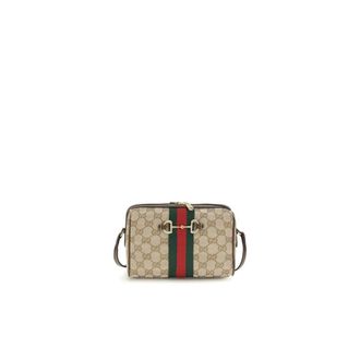 Gucci Horsebit 1955 Schoudertas - Dames - Tassen - Beige - Maat: ONE Size Su&egrave;de