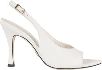 Giampaolo Viozzi Ivory Peep-Toe Slingback Strap Nappa Leather Sandals