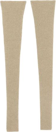Cortana Lange gebreide armwarmers met duimgaten - Dames - Handschoenen - Beige - ONE Size - Wol - Accessoires