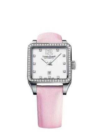 Louis Erard Womens Emotion White Watch - Pink Satin - One Size