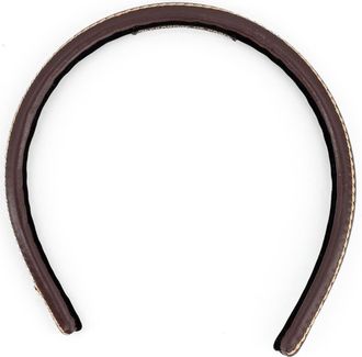 Alexandre de Paris Sellier Leather Headband in Dark Brown at Nordstrom