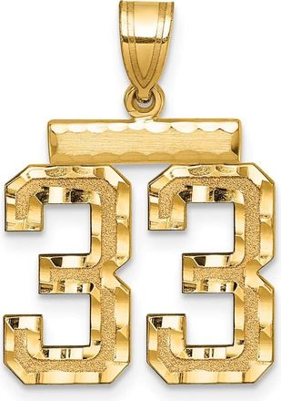 Diamond2Deal 14k Yellow Gold Medium Diamond-cut Number Charm Pendant