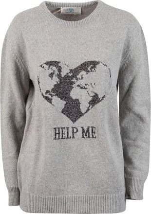 Alberta Ferretti Alberta Ferretti, Round-neck Knitwear, female, Gray, Size: XS Knit