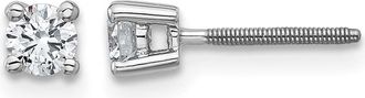 Diamond2Deal 14k Yellow Gold 1/3 ct Round Lab Grown Diamond Stud Earrings Screw Back VS Clarity, D-E Color