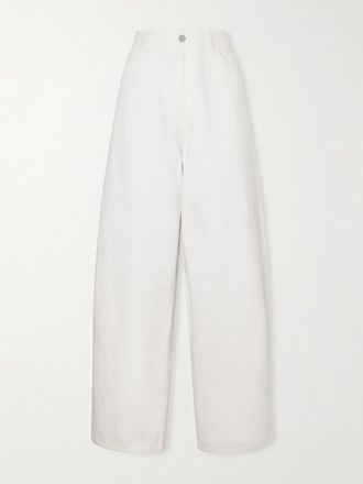 Christophe Lemaire Jeans A Gamba Larga E Vita Media - Bianco