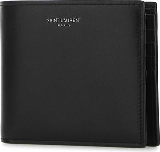 Saint Laurent Mens Calf Leather Wallet Black Skin