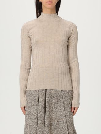 Brunello Cucinelli Brunello Cucinelli Womens Ribbed Knit Turtleneck Top - Tan viscose - Size Large