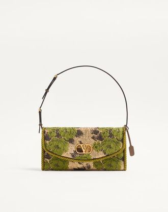 Valentino Garavani Valentino Garavani DeVain Small Shoulder Bag in Jacquard Lurex Fabric Wo