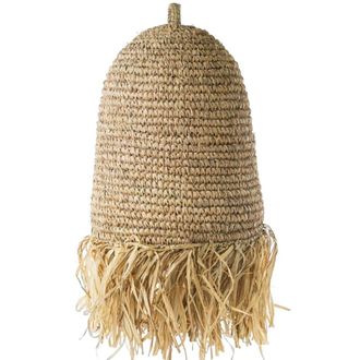 NATYAL L&aacute;mpara de rafia natural con flecos d.40 cm