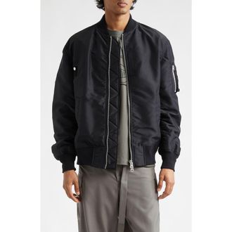 sacai Nylon Twill Bomber Jacket in Black 001 at Nordstrom, Size 3