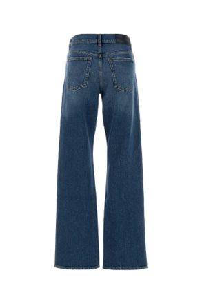 7 For All Mankind Womens Stretch Denim Tess Jeans Blu Exterior: Cotton Elastane