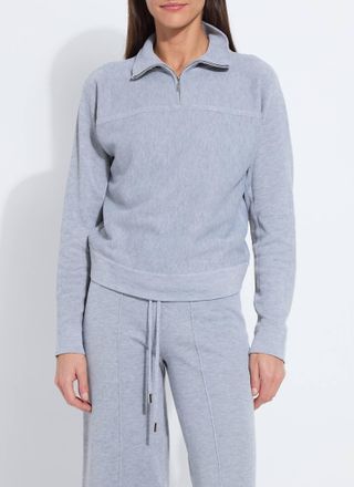 Lyss&eacute; Viola Knit Lounge Sweatshirt In Grey Mel