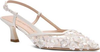 Stuart Weitzman Vinnie 50 Slingback Pump in White at Nordstrom, Size 6.5
