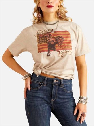 Ariat Flag Rodeo Quincy Tee In Gold
