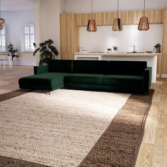 MYCS Schlafsofa Samt Tannengrün - Elegantes, gemütliches Bettsofa: Hochwertige Qualität, einzigartiges Design - 305 x 75 x 162 cm, konfigurierbar