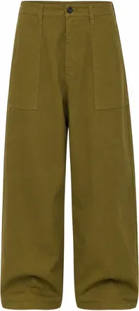 Cellar Door Olive Green Sasha Oversized Cotton Trousers