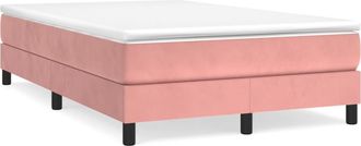 vidaXL Vidaxl - Cama Box Spring Con Colch&oacute;n Terciopelo Rosa 120x190 Cm