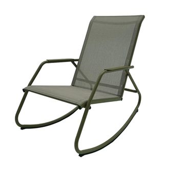 Pantone Sill&oacute;n mecedora en acero y textileno color kaki