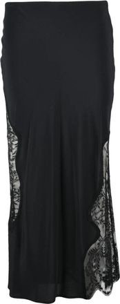 Erika Cavallini Semi Couture Longuette in Voile - Dames - Midirokken - Zwart - L - Rokken