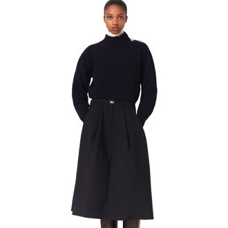 Maje Wool roll-neck sweater in Navy at Nordstrom, Size X-Small