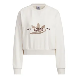 adidas (WMNS) adidas originals Logo Sportswear Hoodie Beige IN1054