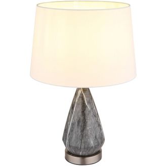 Globo Lighting Kisa L&aacute;mpara De Mesa Con Pantalla Redonda C&oacute;nica N&iacute;quel Mate 1x E27