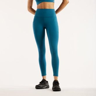 New Balance Donna RC Pocket Legging 25 in Blu, Maglia di Poliestere, Taglia XL