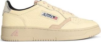 Autry Medalist Low Silver And Powder Leather Sneakers