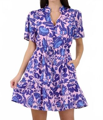Sugarlips Womens Amo Button Up Mini Dress In Pink/blue
