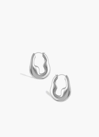 Yoj Luna Drop Hoops in Silver at Nordstrom
